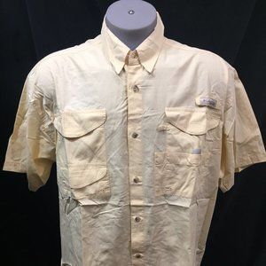 Columbia PFG SHIRT LARGE Dual Vent 4 Front Pocket Button Front Fishing Shirt